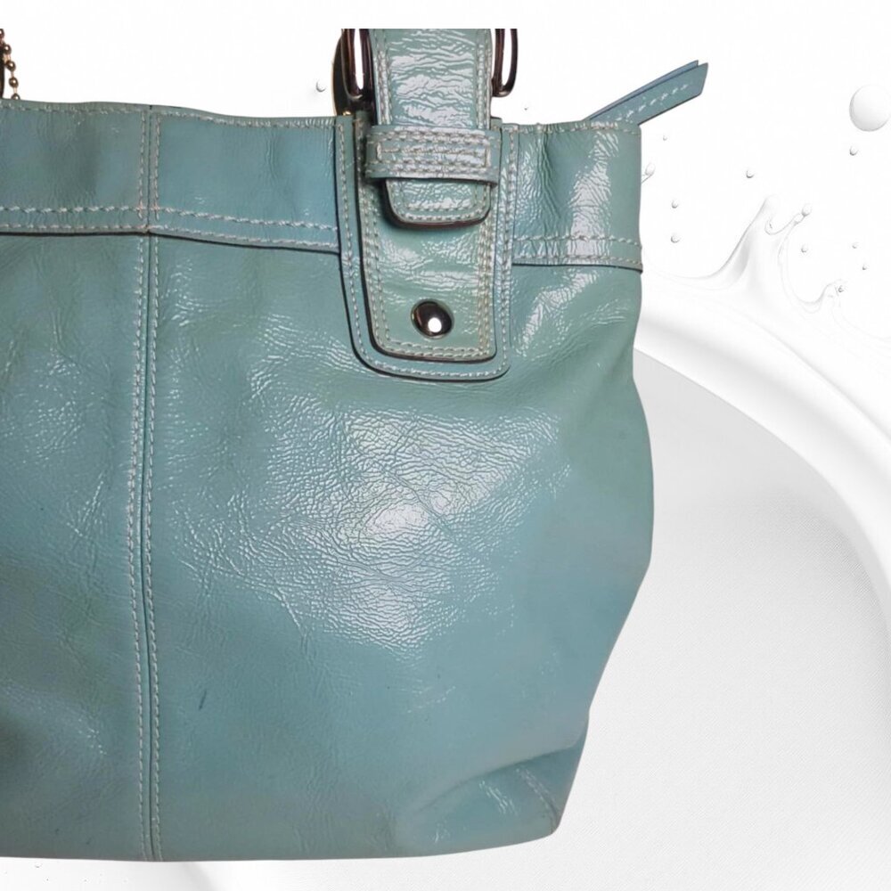 COACH Soho Satchel & Wallet in turquoise patent leather set - Picture 11 of 15